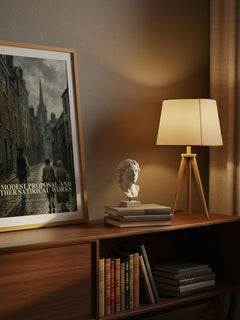 A Modest Proposal and Other Satirical Works watercolour print on bookshelf – Jonathan Swift fan gift