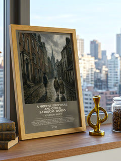 A Modest Proposal and Other Satirical Works bookish poster colour and style options – Jonathan Swift book art