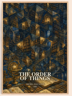 The Order of Things watercolour book poster by Michel Foucault – framed literary art print