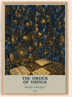 The Order of Things book cover book poster by Michel Foucault – framed literary art print