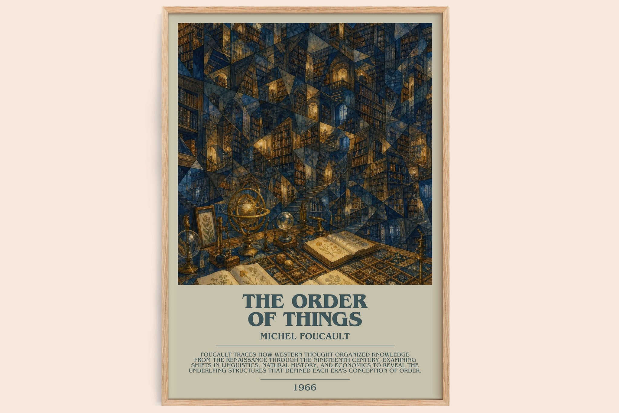 The Order of Things Bookish Wall Art by Michel Foucault