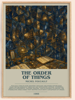The Order of Things bookish book poster by Michel Foucault – framed literary art print