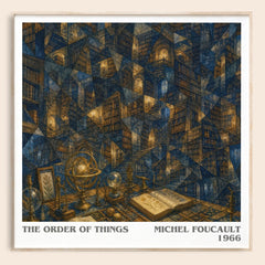 The Order of Things literary book poster by Michel Foucault – framed literary art print
