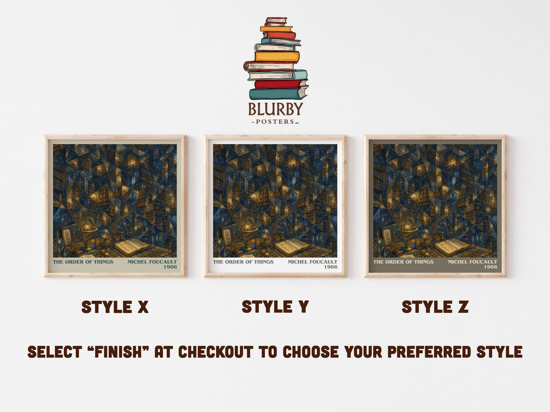 The Order of Things literary print framed by window – literary home decor