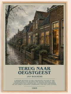 Terug naar Oegstgeest bookish book poster by Jan Wolkers – framed literary art print
