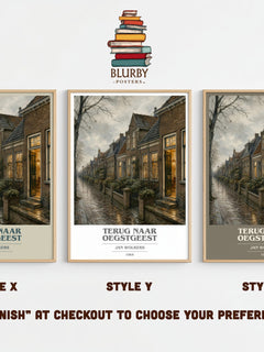 Terug naar Oegstgeest book cover print framed by window – literary home decor