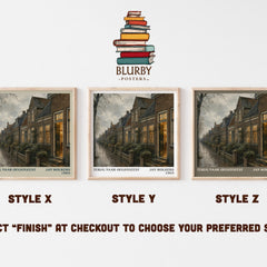 Terug naar Oegstgeest literary print framed by window – literary home decor