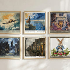 Terug naar Oegstgeest literary print in frame leaning in hallway – literary fiction wall art