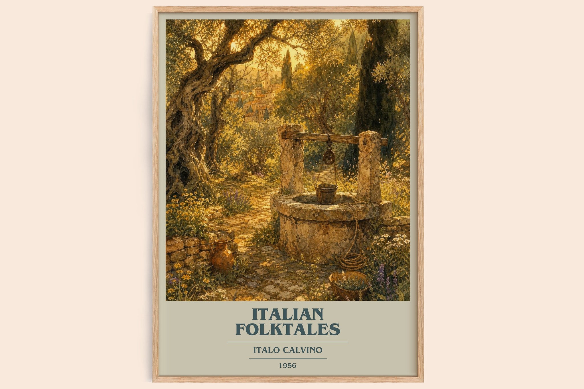 Italian Folktales Book Cover Poster by Italo Calvino