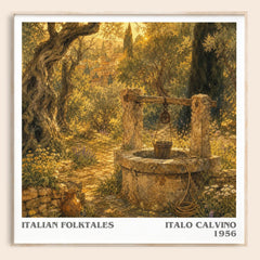 Italian Folktales literary book poster by Italo Calvino – framed literary art print