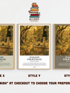 Italian Folktales bookish print framed by window – literary home decor