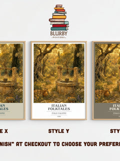Italian Folktales book cover print framed by window – literary home decor