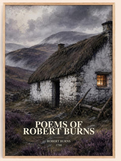 Poems Of Robert Burns watercolour book poster by Robert Burns – framed literary art print