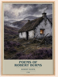Poems Of Robert Burns book cover book poster by Robert Burns – framed literary art print