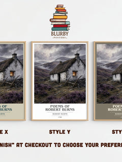 Poems Of Robert Burns book cover print framed by window – literary home decor