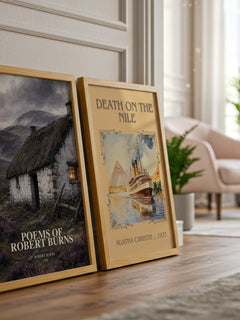 Poems Of Robert Burns watercolour print framed by window – literary home decor