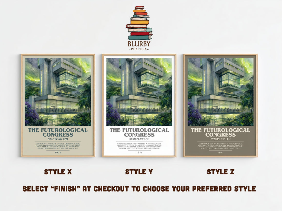 The Futurological Congress bookish print framed by window – literary home decor