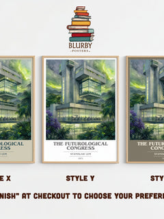 The Futurological Congress book cover print framed by window – literary home decor