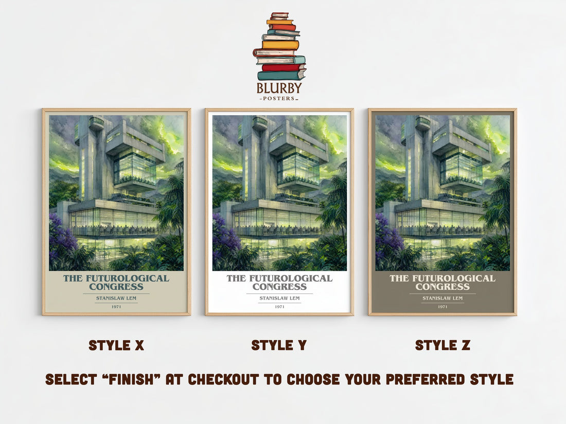 The Futurological Congress book cover print framed by window – literary home decor