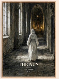 The Nun watercolour book poster by Denis Diderot – framed literary art print