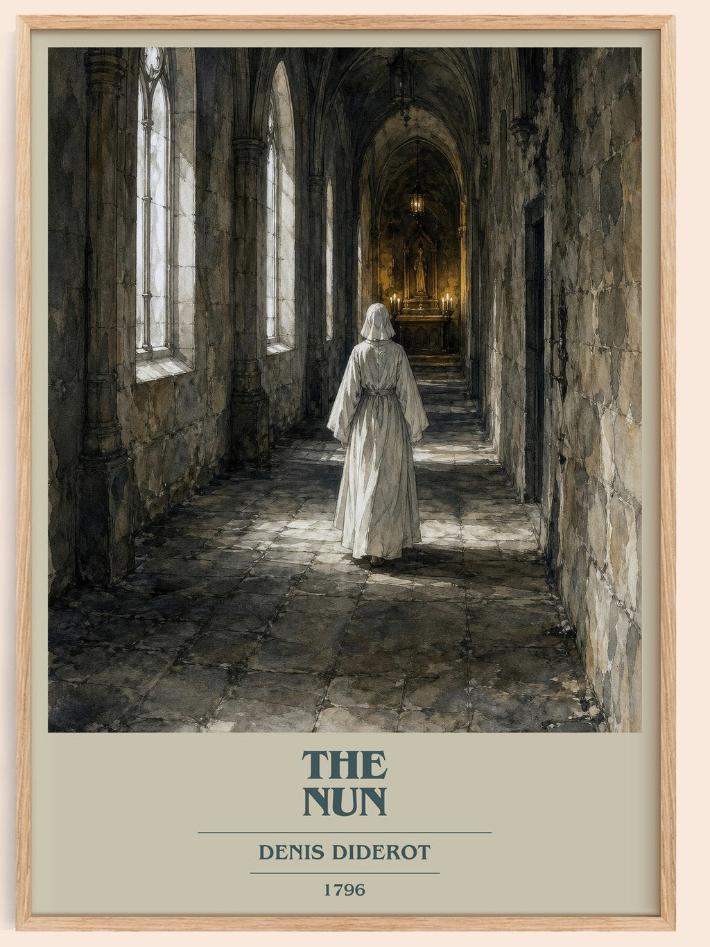 The Nun book cover book poster by Denis Diderot – framed literary art print