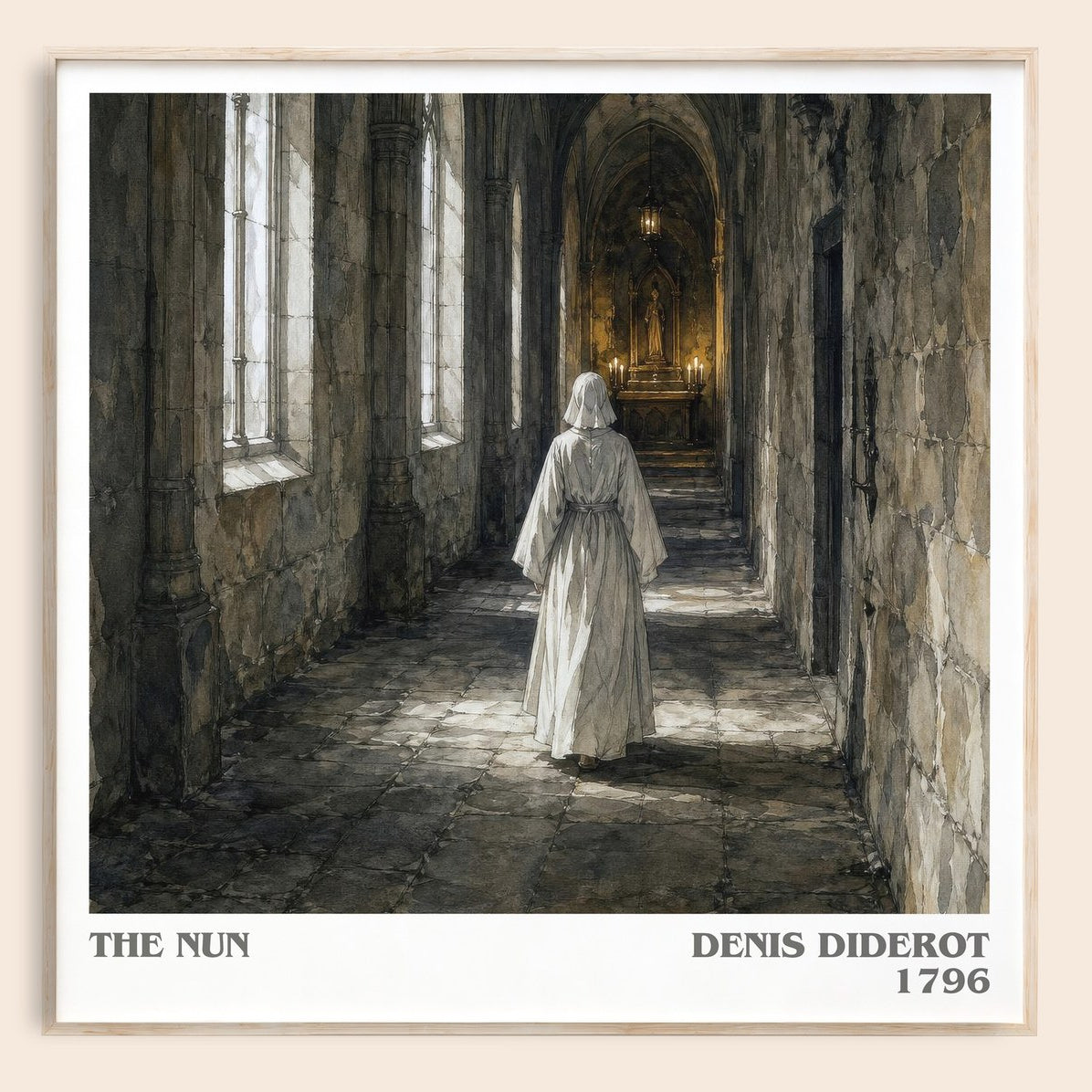 The Nun literary book poster by Denis Diderot – framed literary art print