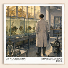 On Aggression literary book poster by Konrad Lorenz – framed literary art print