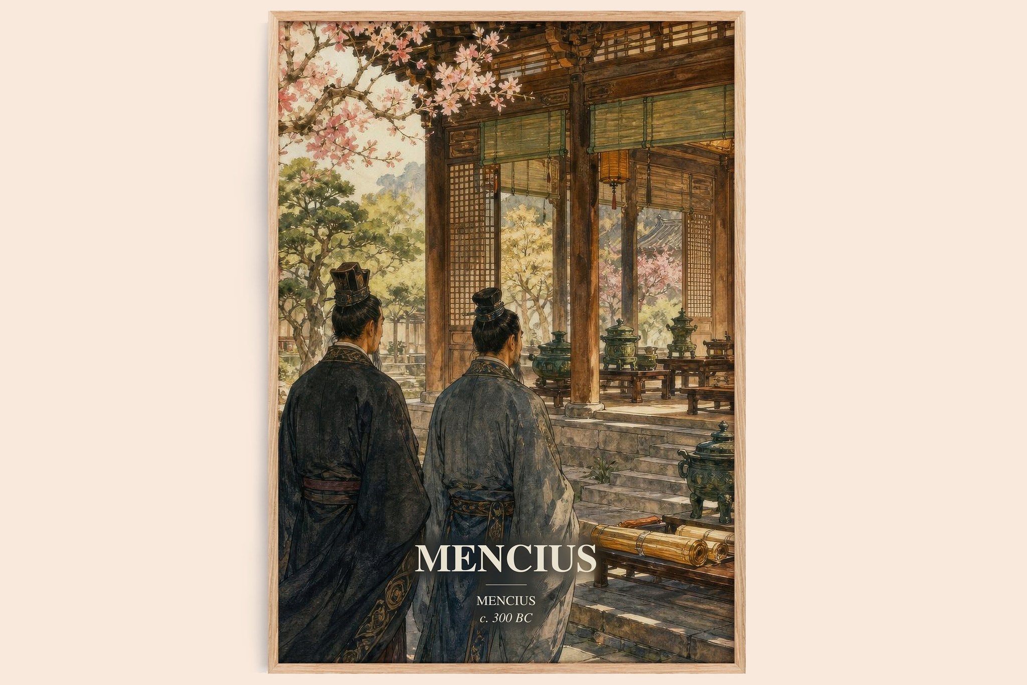 Mencius Book Watercolour Illustration by Mencius
