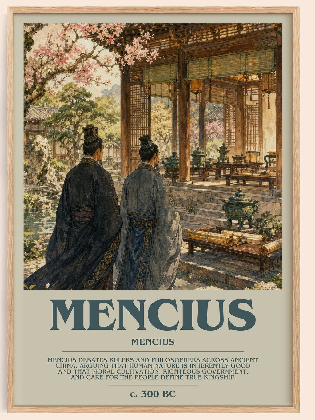 Mencius bookish book poster by Mencius – framed literary art print