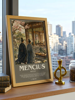 Mencius bookish poster colour and style options – Mencius book art
