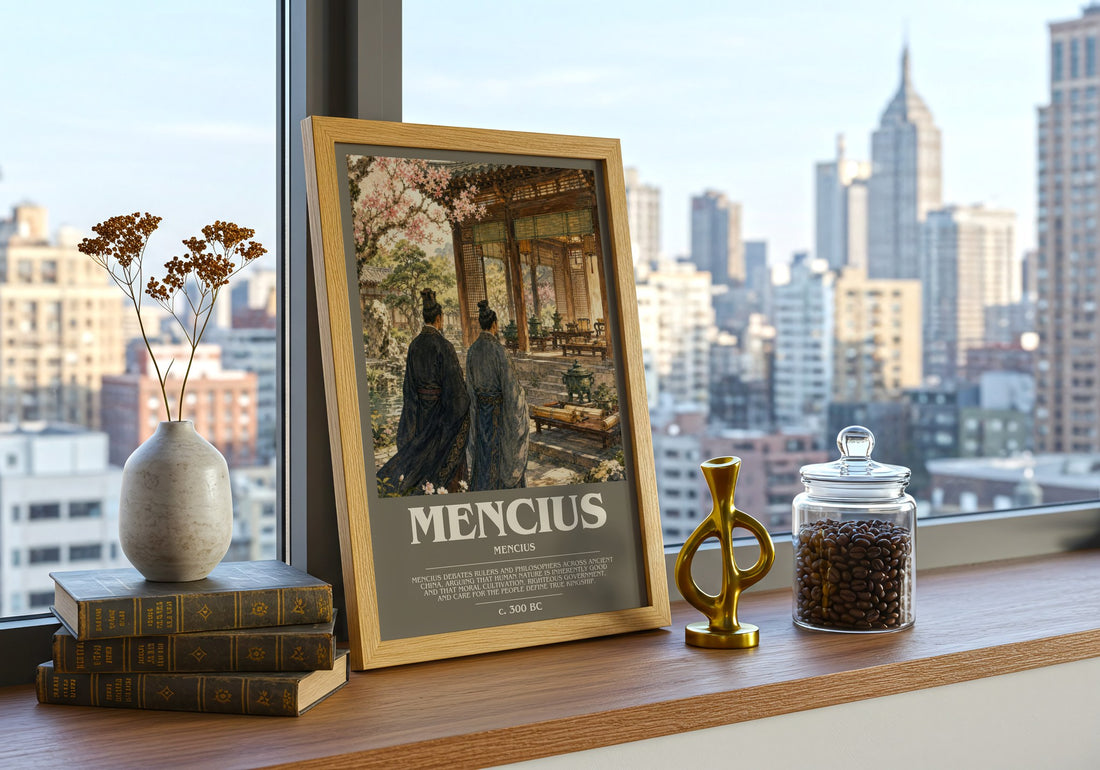 Mencius bookish poster colour and style options – Mencius book art