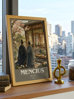 Mencius book cover poster colour and style options – Mencius book art