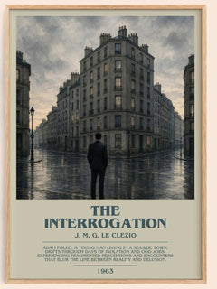 The Interrogation bookish book poster by J. M. G. Le Clezio – framed literary art print
