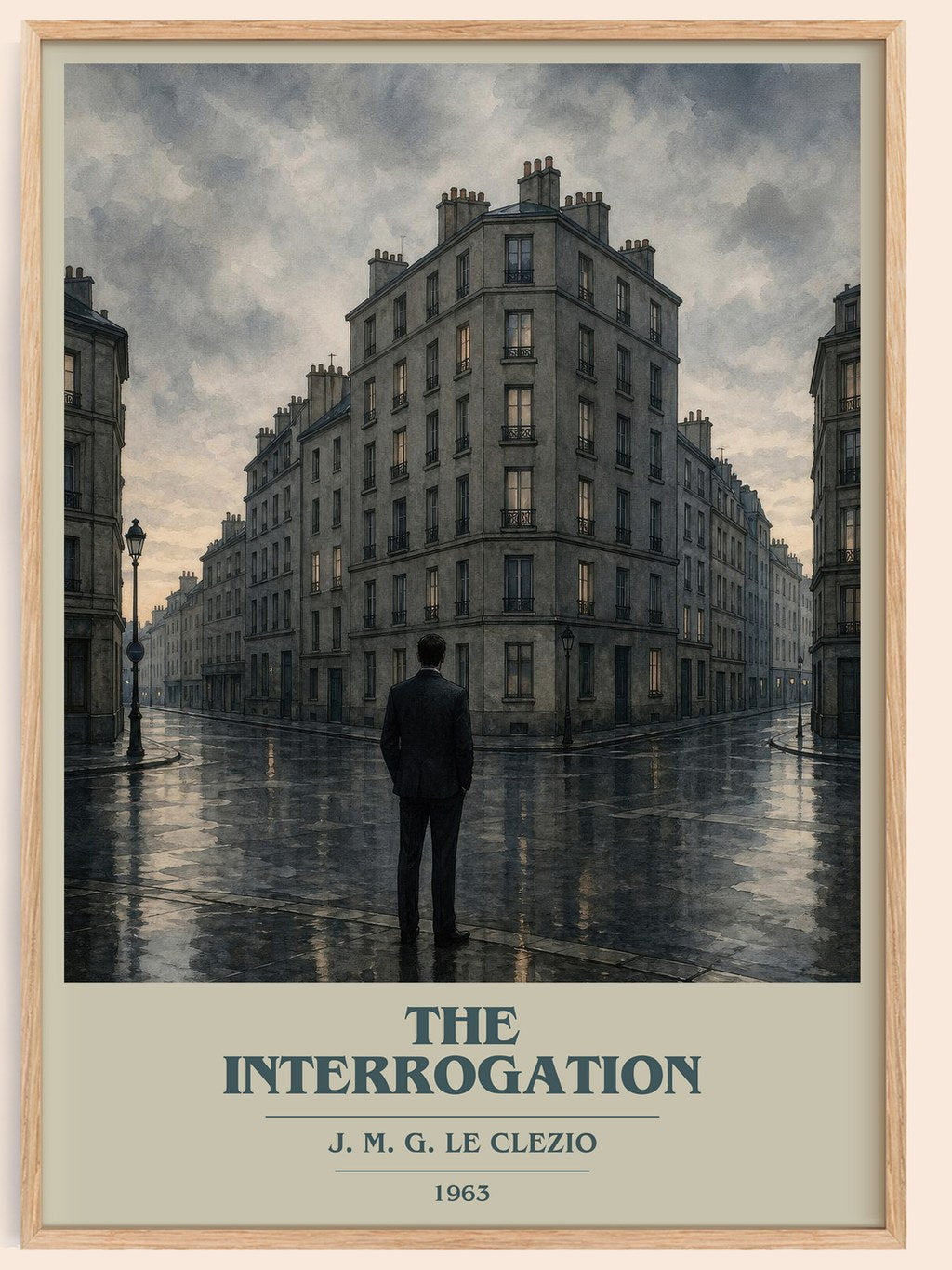The Interrogation book cover book poster by J. M. G. Le Clezio – framed literary art print