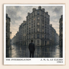 The Interrogation literary book poster by J. M. G. Le Clezio – framed literary art print