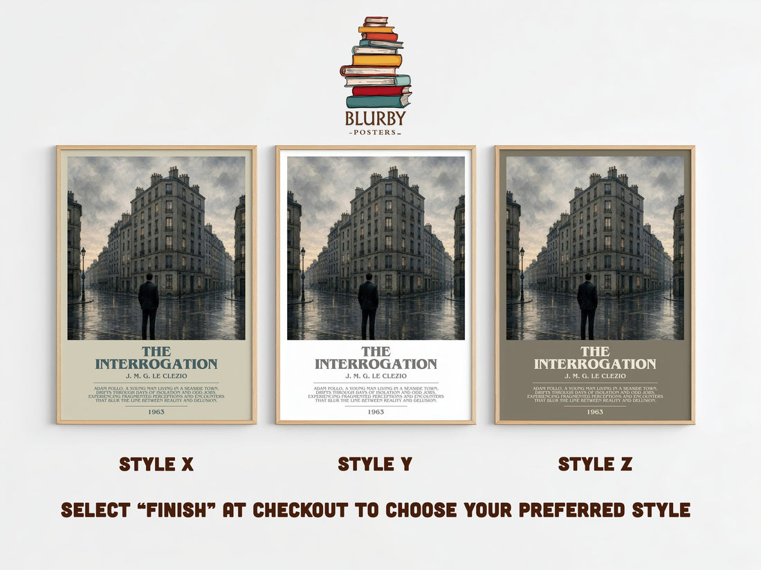 The Interrogation bookish print framed by window – literary home decor