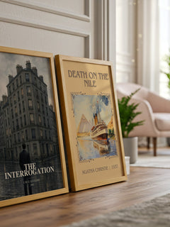 The Interrogation watercolour print framed by window – literary home decor