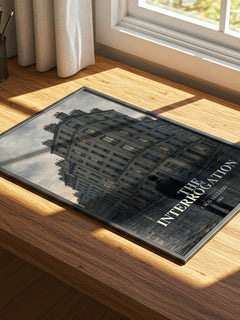 The Interrogation watercolour book poster framed on wall – literary fiction wall art