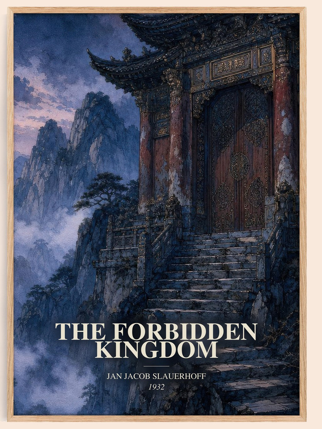 The Forbidden Kingdom watercolour book poster by Jan Jacob Slauerhoff – framed literary art print