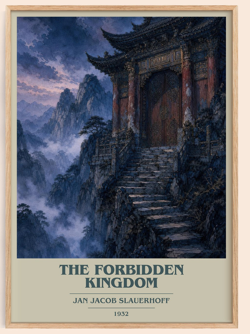 The Forbidden Kingdom book cover book poster by Jan Jacob Slauerhoff – framed literary art print