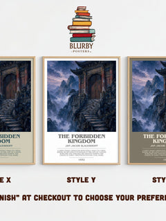 The Forbidden Kingdom bookish print framed by window – literary home decor