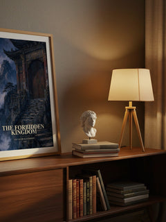 The Forbidden Kingdom watercolour print on bookshelf – Jan Jacob Slauerhoff fan gift