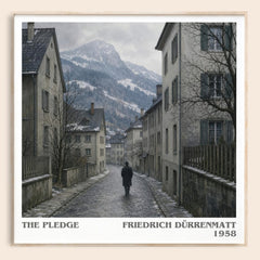The Pledge literary book poster by Friedrich Dürrenmatt – framed literary art print