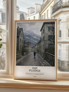 The Pledge book cover print in frame leaning in hallway – crime wall art