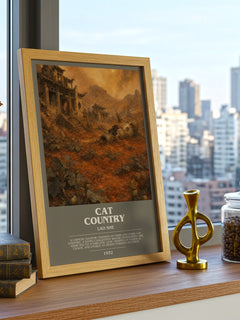 Cat Country bookish poster colour and style options – Lao She book art
