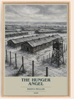 The Hunger Angel book cover book poster by Herta Müller – framed literary art print