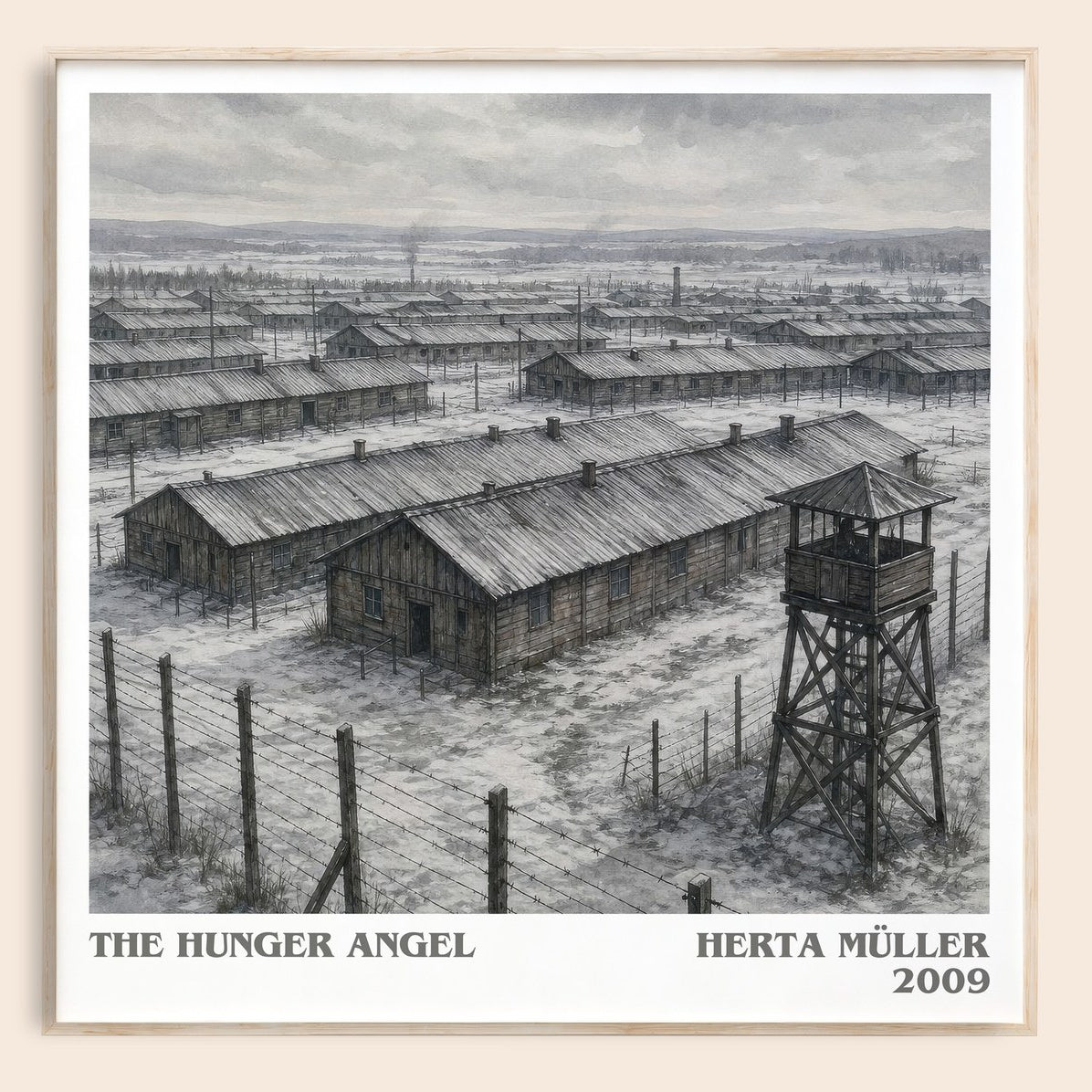The Hunger Angel literary book poster by Herta Müller – framed literary art print