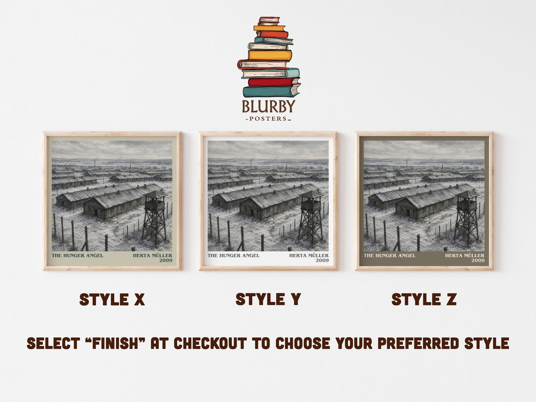 The Hunger Angel literary print framed by window – literary home decor