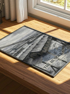 The Hunger Angel watercolour book poster framed on wall – literary fiction wall art