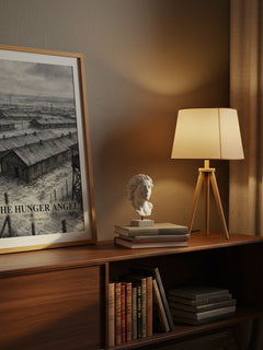 The Hunger Angel watercolour print on bookshelf – Herta Müller fan gift